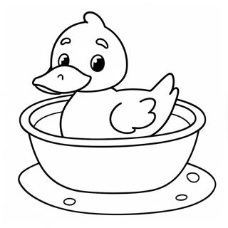 Cute Duck Floating In Bathtub Coloring Page 59414-47676