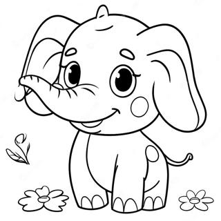 Cute Emily Elephant Peppa Pig Coloring Page 59424-47684