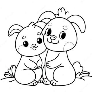 Cute Hard Love Animals Coloring Page 59434-47685