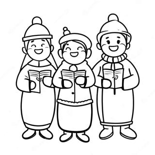 Joyful Christmas Carolers Coloring Page 59444-47693