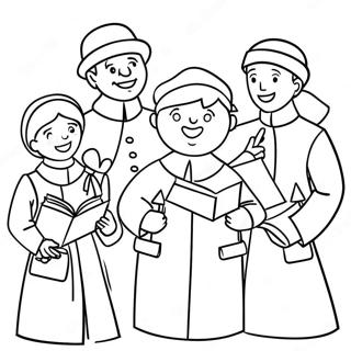 Joyful Christmas Carolers Coloring Page 59444-47694