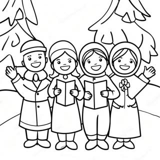 Joyful Christmas Carolers Coloring Page 59444-47696