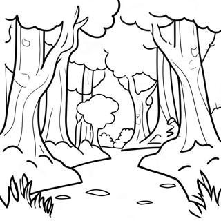 Lush Forest Landscape Grayscale Coloring Page 59464-47705