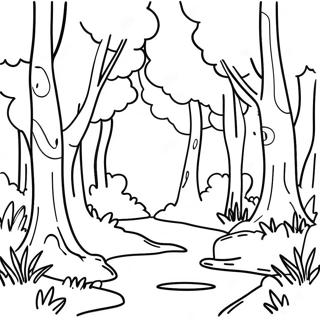 Lush Forest Landscape Grayscale Coloring Page 59464-47706