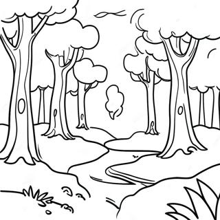 Lush Forest Landscape Grayscale Coloring Page 59464-47708