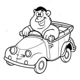 Fred Flintstone Driving Car Coloring Page 5947-4862