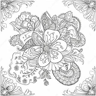 Floral Bandana Design Coloring Page 59504-47741