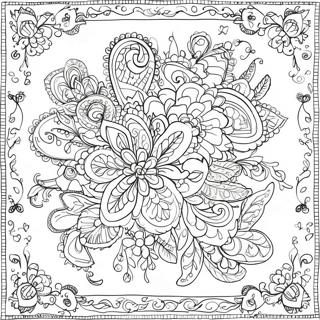 Floral Bandana Design Coloring Page 59504-47743