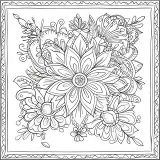 Floral Bandana Design Coloring Page 59504-47744