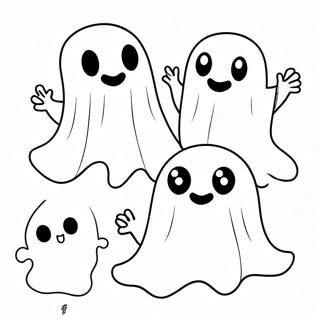 Adorable Ghosts Halloween Coloring Page 59524-47756