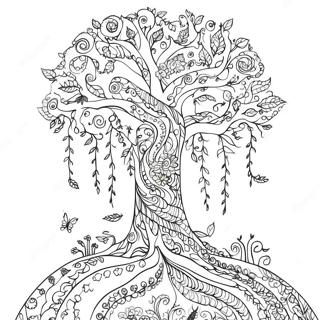 Whimsical Tree Of Life Coloring Page 59534-47765