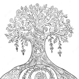 Whimsical Tree Of Life Coloring Page 59534-47766