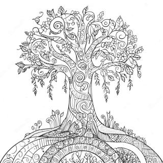 Whimsical Tree Of Life Coloring Page 59534-47767