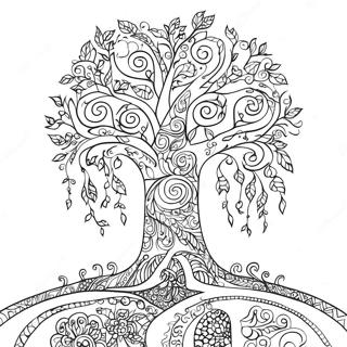 Whimsical Tree Of Life Coloring Page 59534-47768