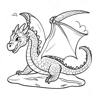 Majestic Earth Dragon Flying Coloring Page 59564-47788