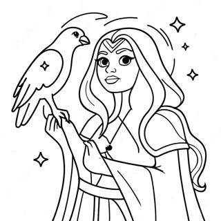 Raven Queen With Magical Staff Coloring Page 5957-4867