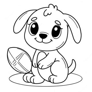 Cute Puppy Playing With Ball Coloring Page 59584-47809