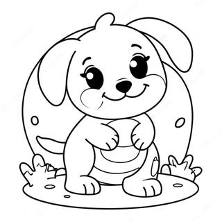 Cute Puppy Playing With Ball Coloring Page 59584-47810