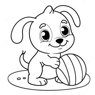 Cute Puppy Playing With Ball Coloring Page 59584-47811