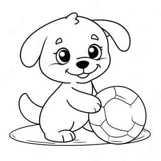 Cute Puppy Playing With Ball Coloring Page 59584-47812