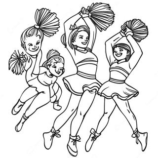 K State Cheerleaders In Action Coloring Page 59594-47813