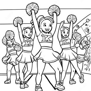 K State Cheerleaders In Action Coloring Page 59594-47815