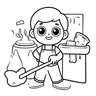 Helpful Child Doing Chores Coloring Page 59654-47861