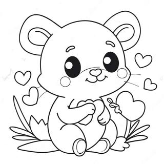 Cute Valentine Animals Coloring Page 59664-47865