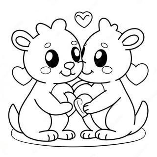 Cute Valentine Animals Coloring Page 59664-47866