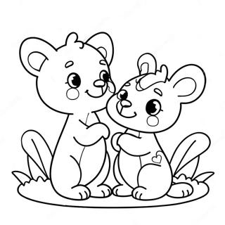 Cute Valentine Animals Coloring Page 59664-47868