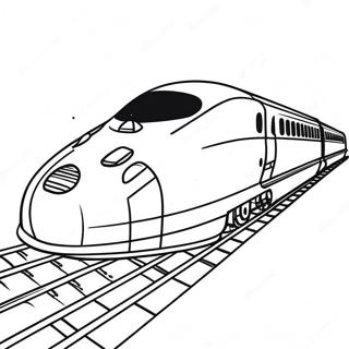 Fast Bullet Train On Tracks Coloring Page 59674-47877