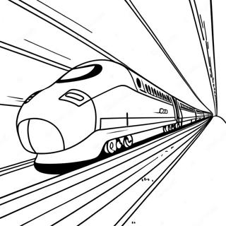 Fast Bullet Train On Tracks Coloring Page 59674-47878