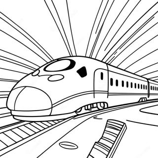 Fast Bullet Train On Tracks Coloring Page 59674-47879