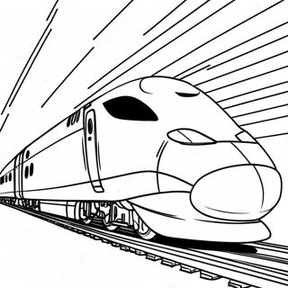 Fast Bullet Train On Tracks Coloring Page 59674-47880