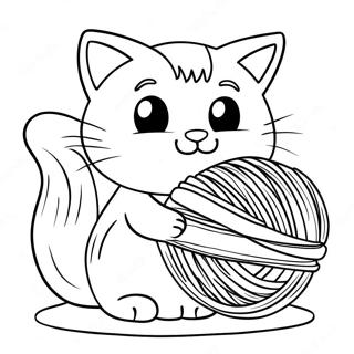 Playful Cat With Yarn Ball Coloring Page 59714-47913