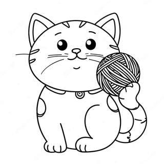 Playful Cat With Yarn Ball Coloring Page 59714-47915