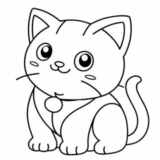 Cute Aesthetic Anime Cat Coloring Page 59764-47949