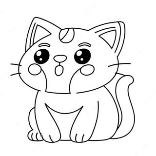 Cute Aesthetic Anime Cat Coloring Page 59764-47952