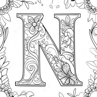 Letter N Coloring Page 5976-4878