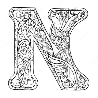 Letter N Coloring Page 5976-4879