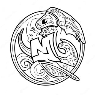 Ninja Letter N Coloring Page 5977-4884