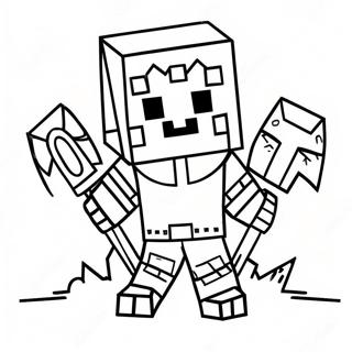 Fearsome Minecraft Warden Coloring Page 59784-47965