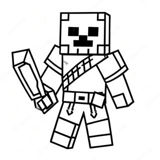 Fearsome Minecraft Warden Coloring Page 59784-47966