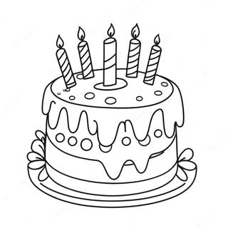 Cheerful Birthday Cake Coloring Page For Grammy 59794-47969