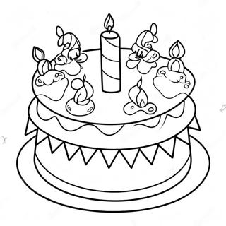 Cheerful Birthday Cake Coloring Page For Grammy 59794-47970