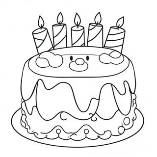 Cheerful Birthday Cake Coloring Page For Grammy 59794-47972