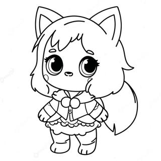 Cute Wolf Girl Gacha Life Coloring Page 59814-47989