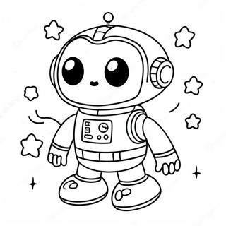 Cute Pj Robot In Space Coloring Page 59824-47997