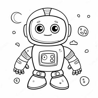 Cute Pj Robot In Space Coloring Page 59824-47998