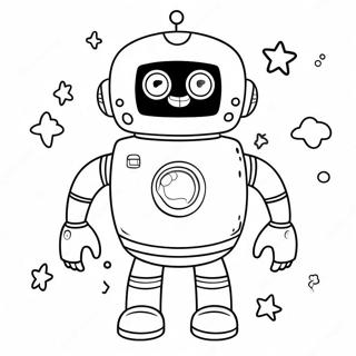 Cute Pj Robot In Space Coloring Page 59824-47999